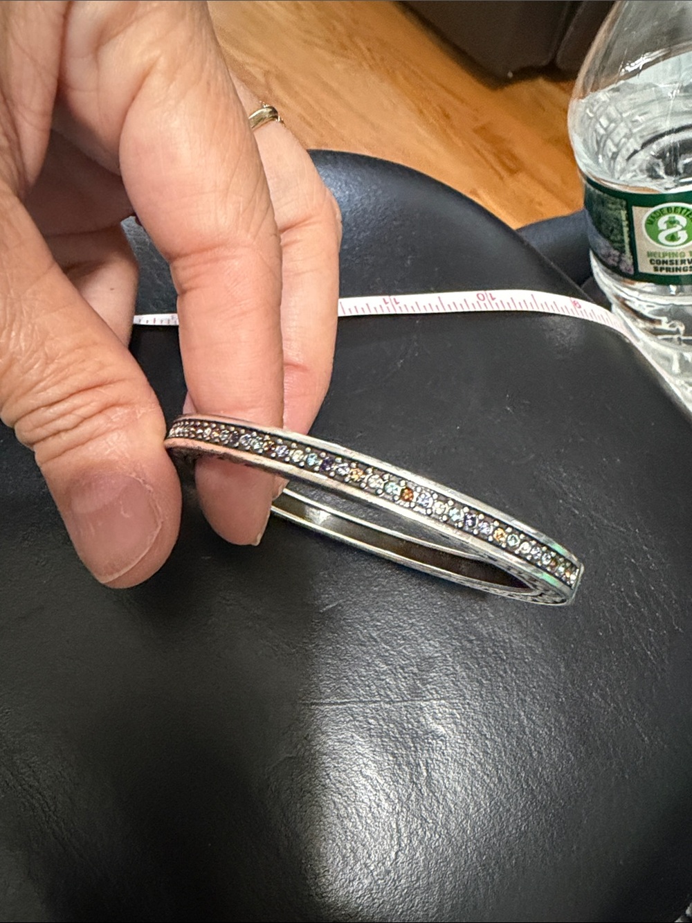 Brighton Silver-Tone Bangle with Multi-Colored Crystals